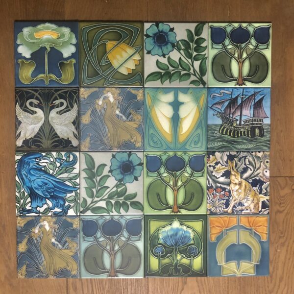 Mixed 16 Tile Mural Splashback Kiln Fired Porcelain or Ceramic 60cm or 24" Square ref 7