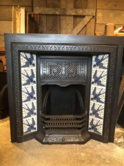 Antique Victorian cast iron fireplace insert