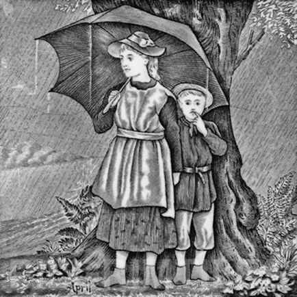 Wedgwood Victorian Calendar Tile September black - Image 9
