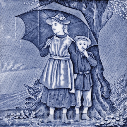 Wedgwood Victorian Calendar Tile January blue - Image 4