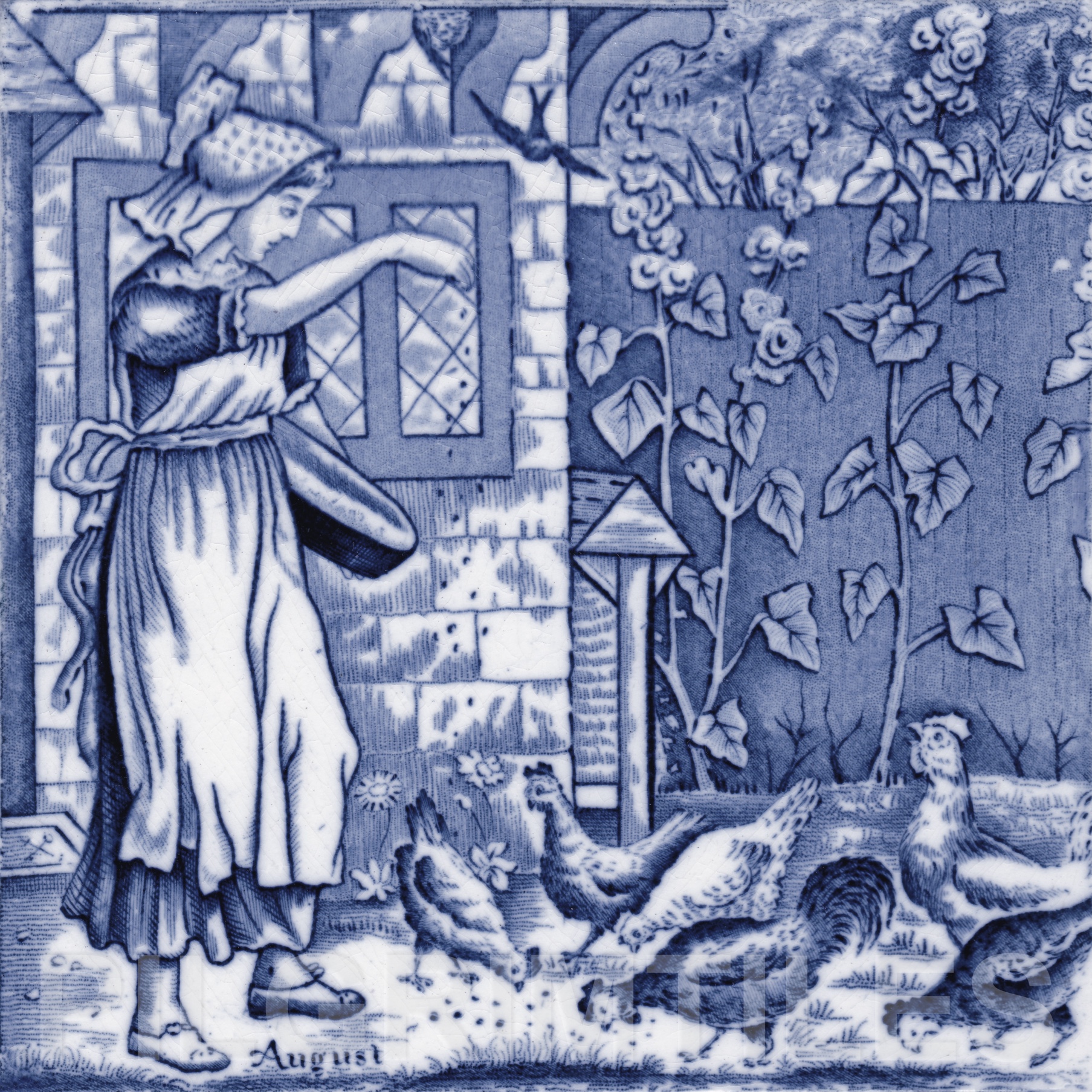 Wedgwood Victorian Calendar Tile January blue - Image 8