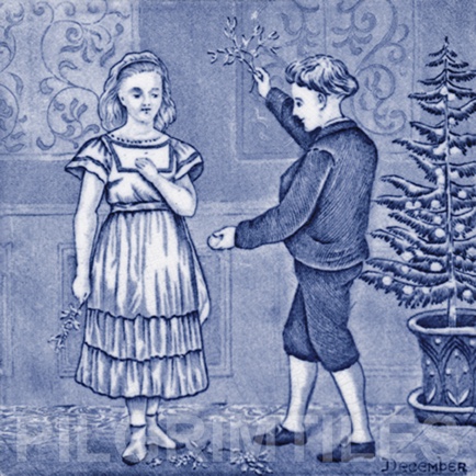 Wedgwood Victorian Calendar Tile January blue - Image 12