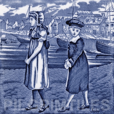 Wedgwood Victorian Calendar Tile January blue - Image 7