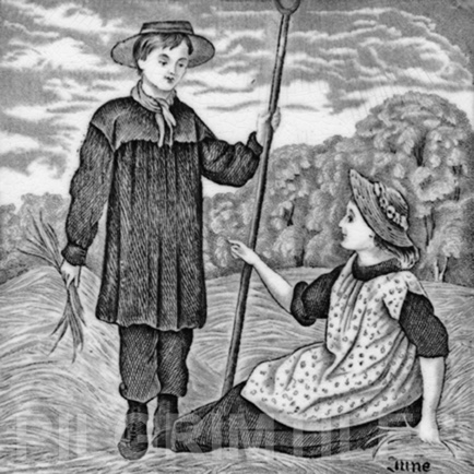 Wedgwood Victorian Calendar Tile September black - Image 7