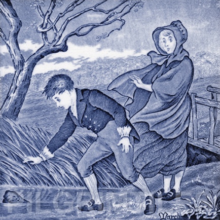 Wedgwood Victorian Calendar Tile January blue - Image 3
