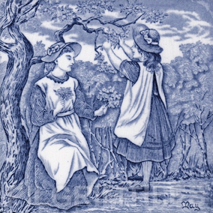 Wedgwood Victorian Calendar Tile January blue - Image 5