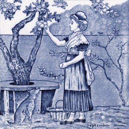 Wedgwood Victorian Calendar Tile January blue - Image 9