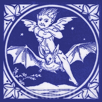 Minton Elfin Arts and Crafts Tile ref 10 blue - Image 12