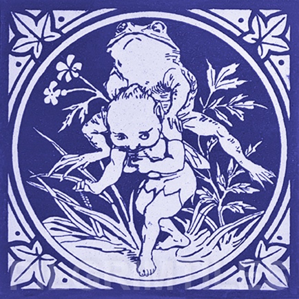 Minton Elfin Arts and Crafts Tile ref 10 blue - Image 8
