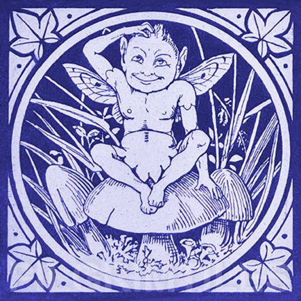Minton Elfin Arts and Crafts Tile ref 10 blue - Image 6