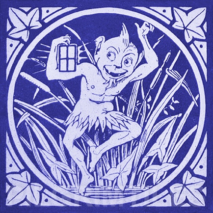 Minton Elfin Arts and Crafts Tile ref 10 blue - Image 4