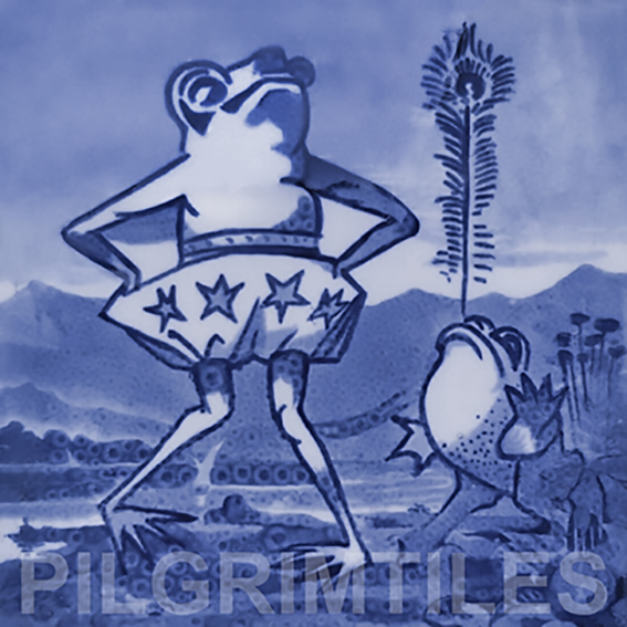 Copeland Frog Arts and Crafts Tile ref 3 blue - Image 2
