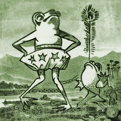 Copeland Frog Arts and Crafts Tile ref 2 green - Image 2