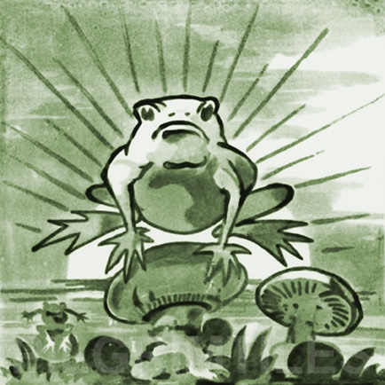 Copeland Frog Arts and Crafts Tile ref 2 green