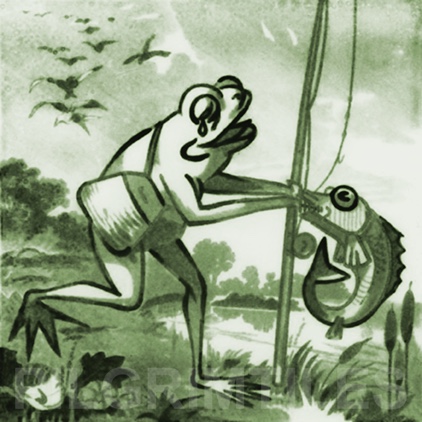Copeland Frog Arts and Crafts Tile ref 2 green - Image 8