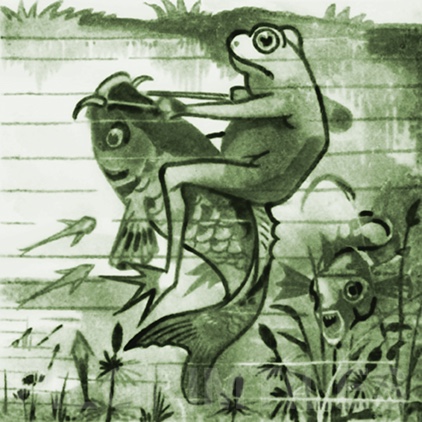 Copeland Frog Arts and Crafts Tile ref 2 green - Image 4