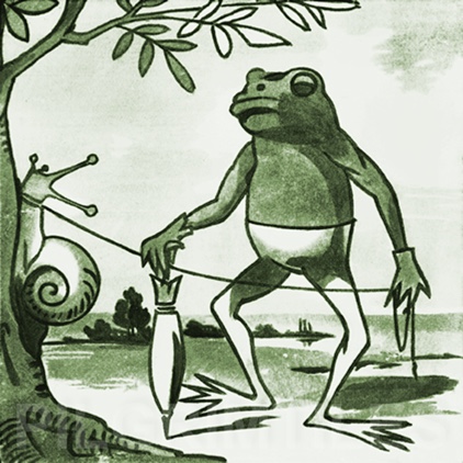 Copeland Frog Arts and Crafts Tile ref 2 green - Image 3