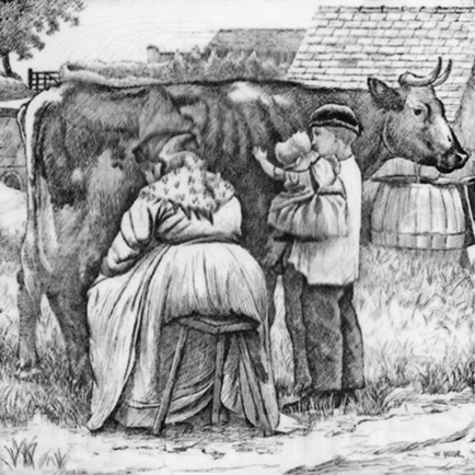 Minton Village Life Victorian Tile ref 1 black - Image 4