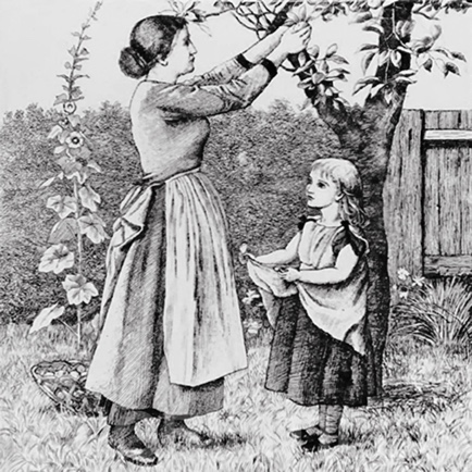 Minton Village Life Victorian Tile ref 1 black - Image 3