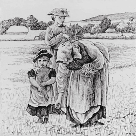 Minton Village Life Victorian Tile ref 1 black - Image 2