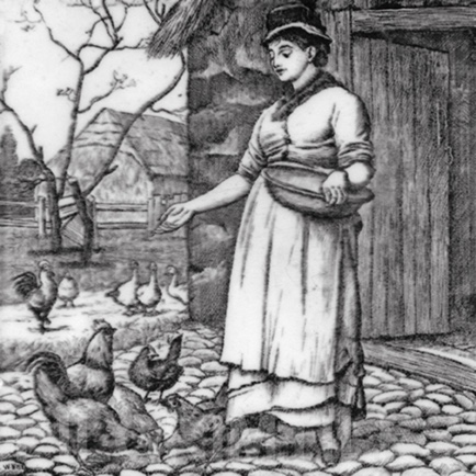 Minton Village Life Victorian Tile ref 1 black - Image 12