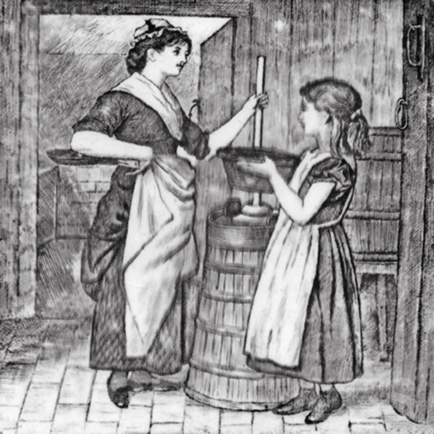 Minton Village Life Victorian Tile ref 1 black - Image 8