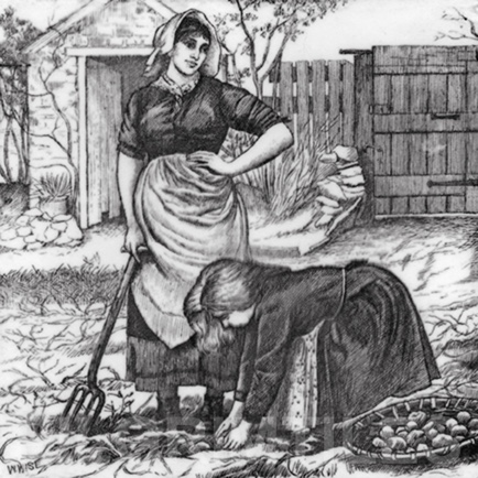 Minton Village Life Victorian Tile ref 1 black - Image 7