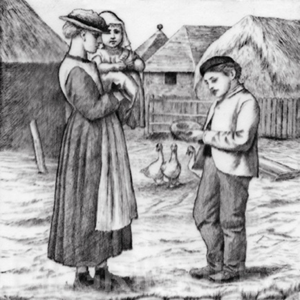 Minton Village Life Victorian Tile ref 1 black - Image 5