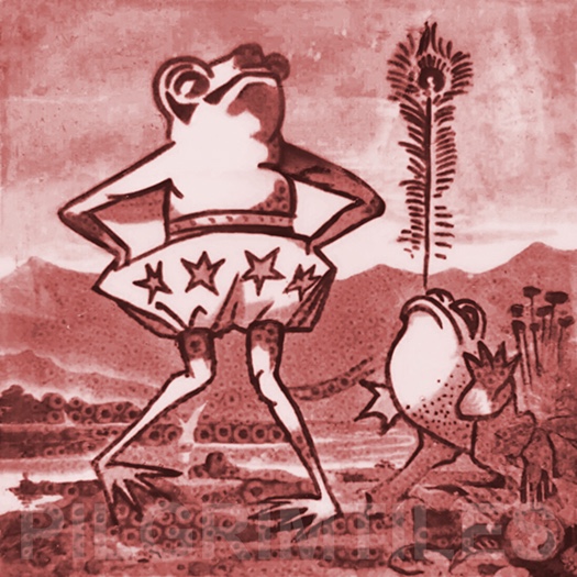 Copeland Frogs Arts and Crafts Fireplace Tile Set 10 tiles red (6 inch) - Image 11