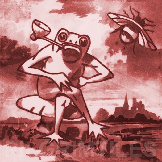 Copeland Frogs Arts and Crafts Fireplace Tile Set 10 tiles red (6 inch) - Image 4