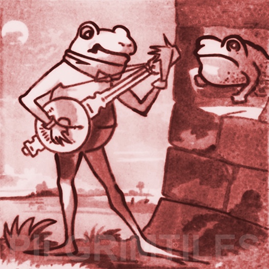 Copeland Frogs Arts and Crafts Fireplace Tile Set 10 tiles red (6 inch) - Image 6