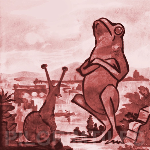 Copeland Frogs Arts and Crafts Fireplace Tile Set 10 tiles red (6 inch) - Image 7