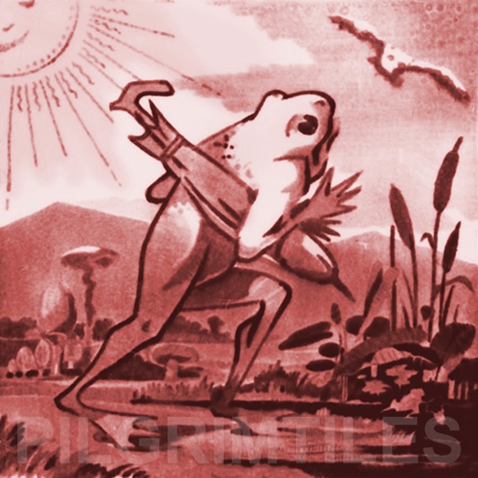 Copeland Frogs Arts and Crafts Fireplace Tile Set 10 tiles red (6 inch) - Image 8