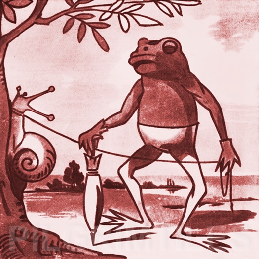 Copeland Frogs Arts and Crafts Fireplace Tile Set 10 tiles red (6 inch) - Image 10