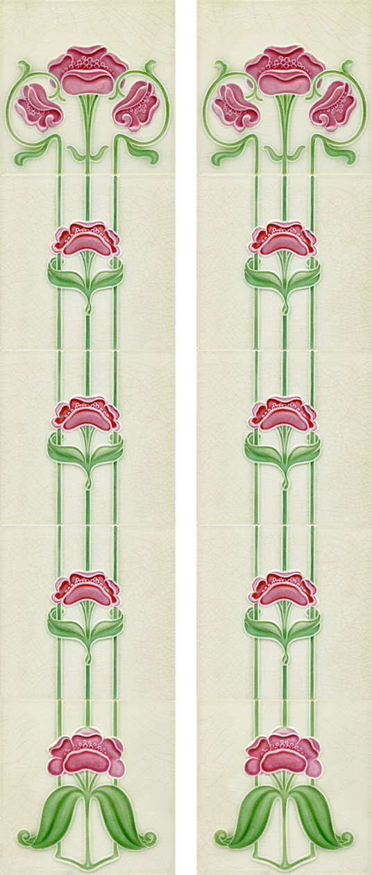 Art Nouveau Fireplace 10 Tile Set ref 205