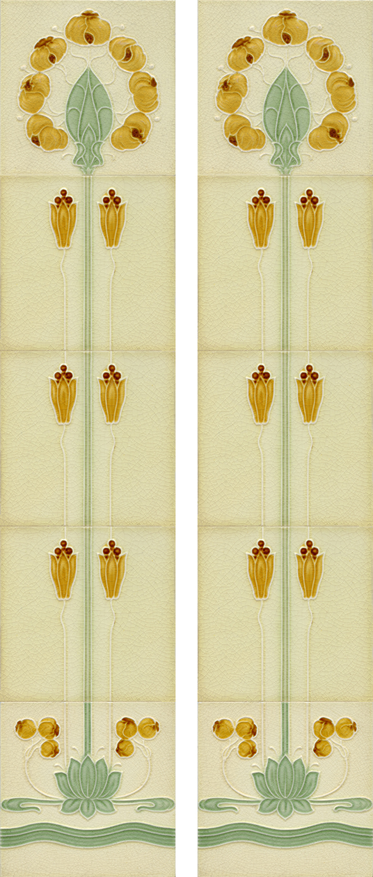 Art Nouveau Fireplace 10 Tile Set ref 211