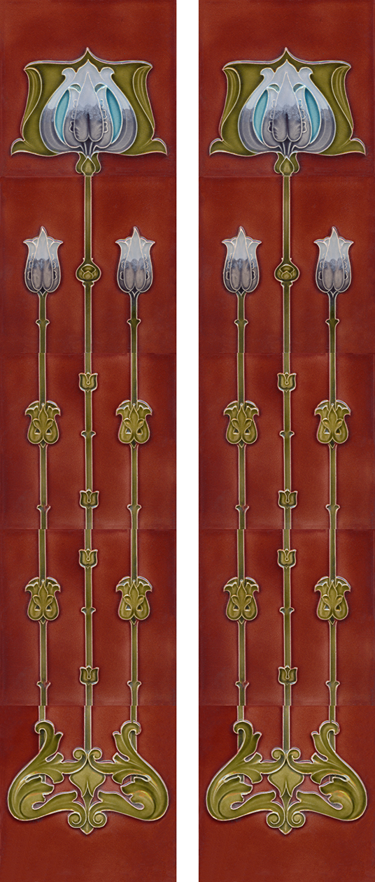 Art Nouveau Fireplace 10 Tile Set ref 212
