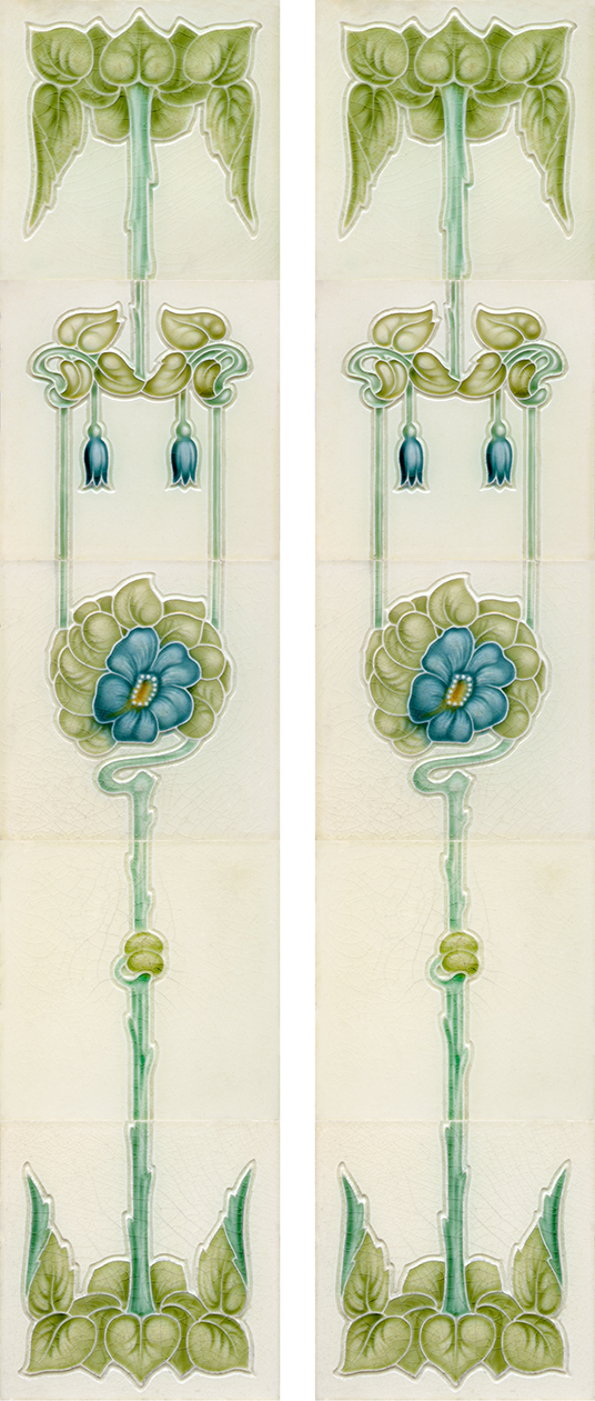 Art Nouveau Fireplace 10 Tile Set ref 214