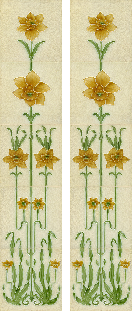 Art Nouveau Fireplace 10 Tile Set ref 215
