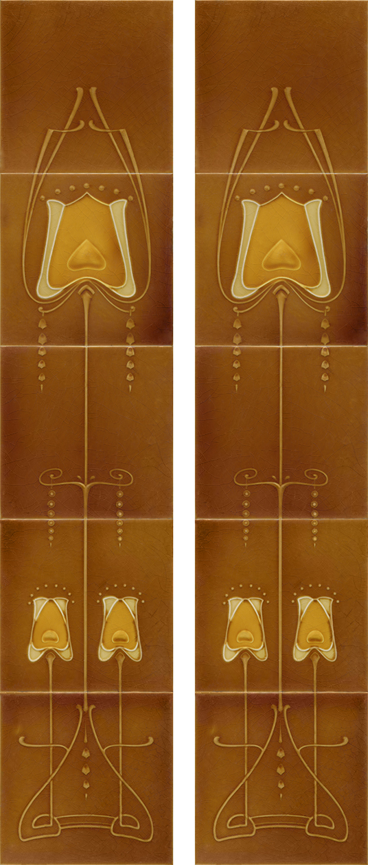 Art Nouveau Fireplace 10 Tile Set ref 221