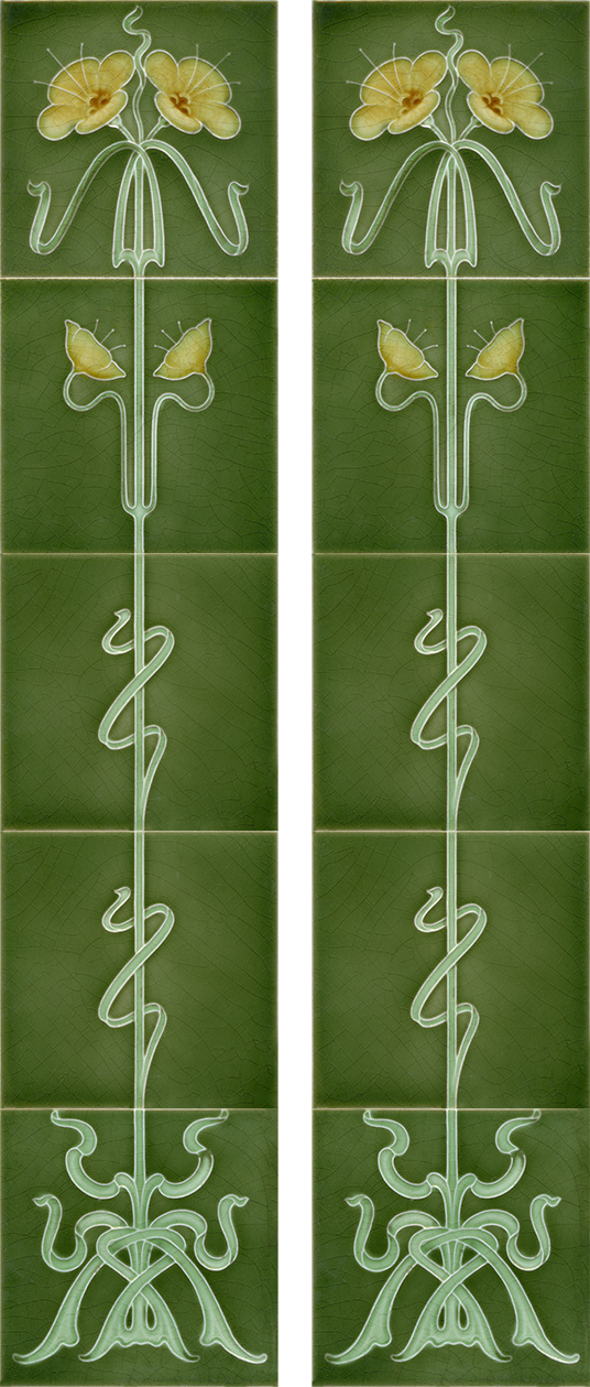 Art Nouveau Fireplace 10 Tile Set ref 224