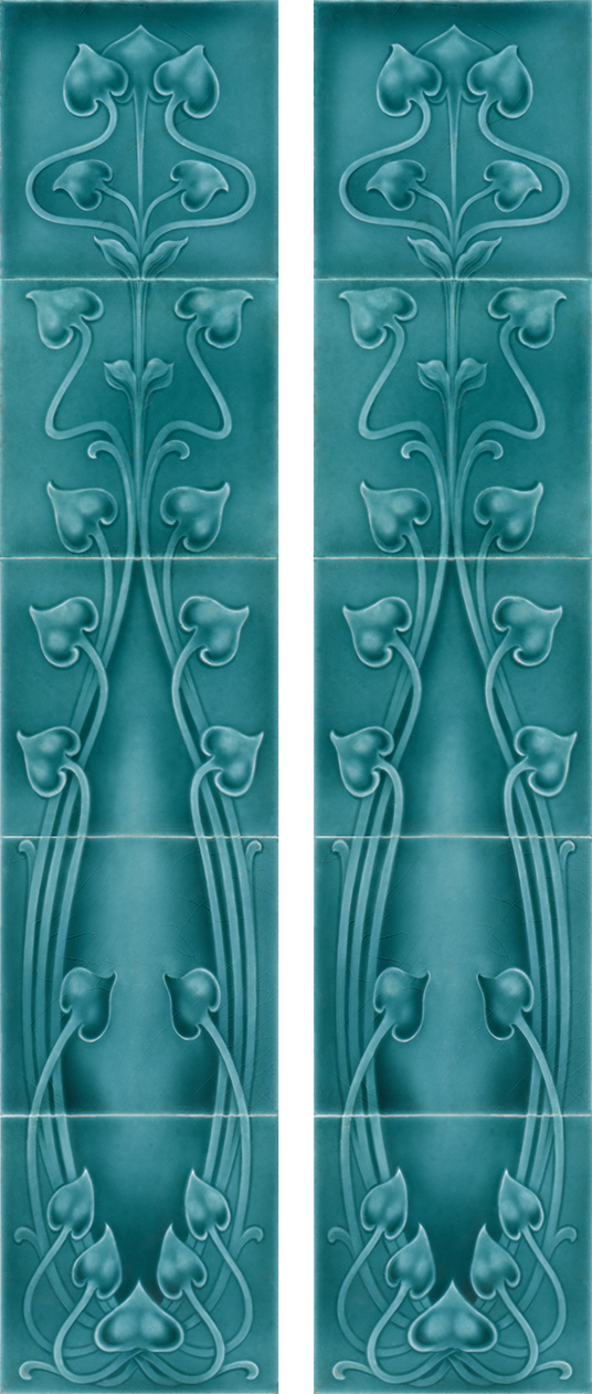 Art Nouveau Fireplace 10 Tile Set ref 240