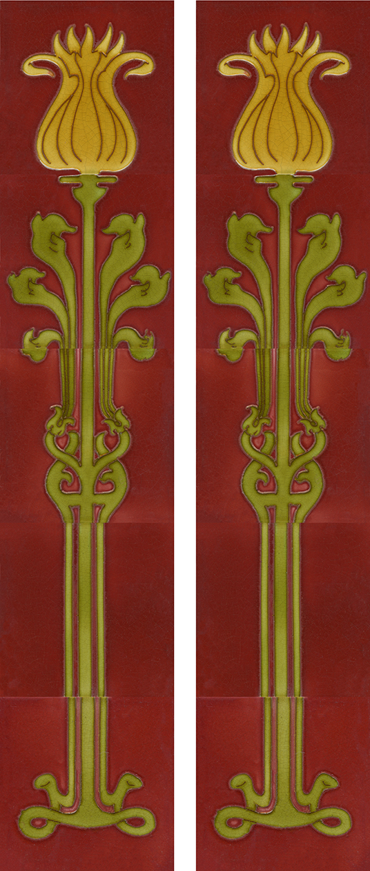 Art Nouveau Fireplace 10 Tile Set ref 207
