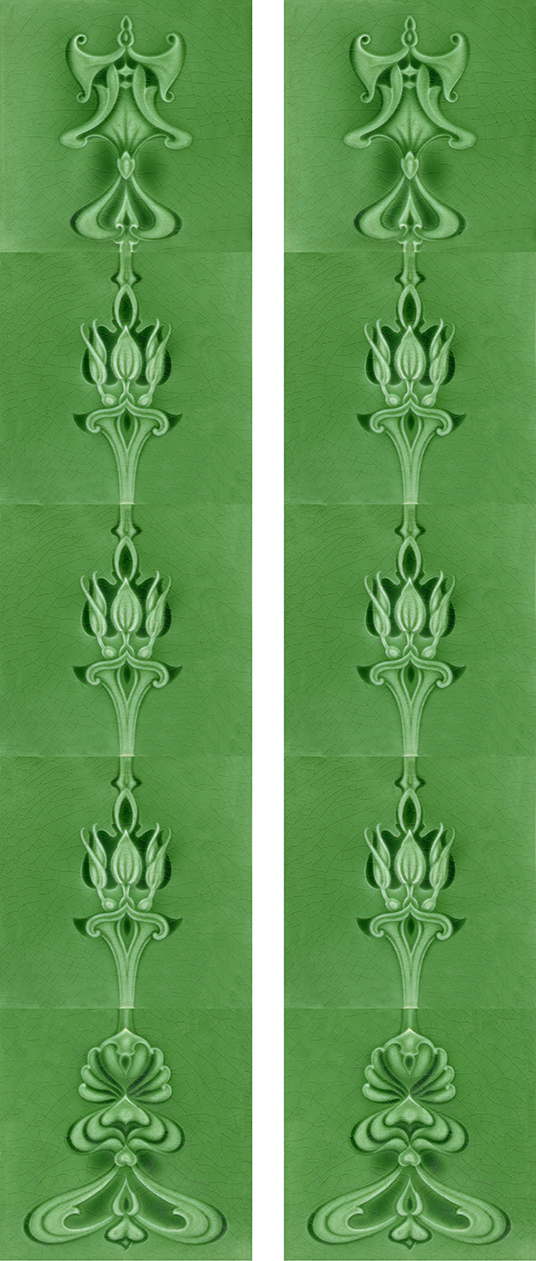 Art Nouveau Fireplace 10 Tile Set ref 208
