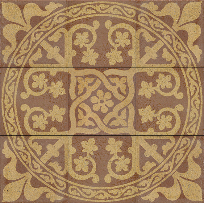 Gothic Kiln Fired Ceramic or Porcelain 9 Tile Mural Backsplash ref 11