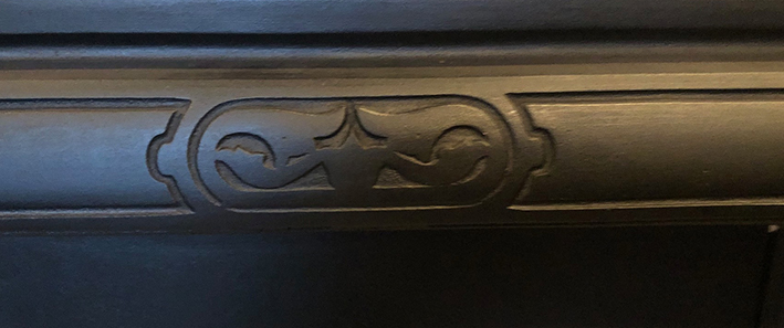 Original Antique Art Nouveau Tiled Cast Iron Fireplace Insert ref i812 - Image 7