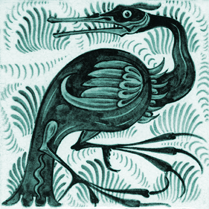 William De Morgan Exotic Bird and Fruit Tile Teal - Image 8