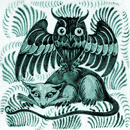 William De Morgan Exotic Bird and Fruit Tile Teal - Image 6