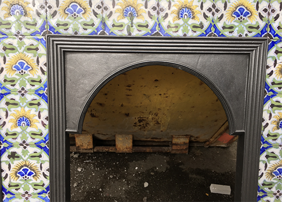 Rare Large Original Antique Delft Tiled Combination Fireplace - Image 4