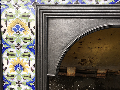 Rare Large Original Antique Delft Tiled Combination Fireplace - Image 3